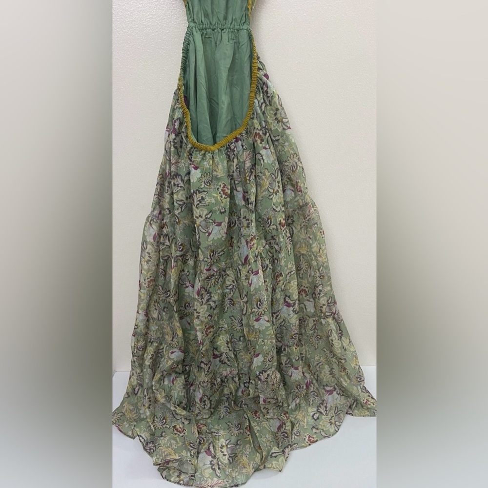 CURRENT AIR Lasalle Open Back Midi Dress In Floral Sage Sz S NWT - Picture 11 of 14
